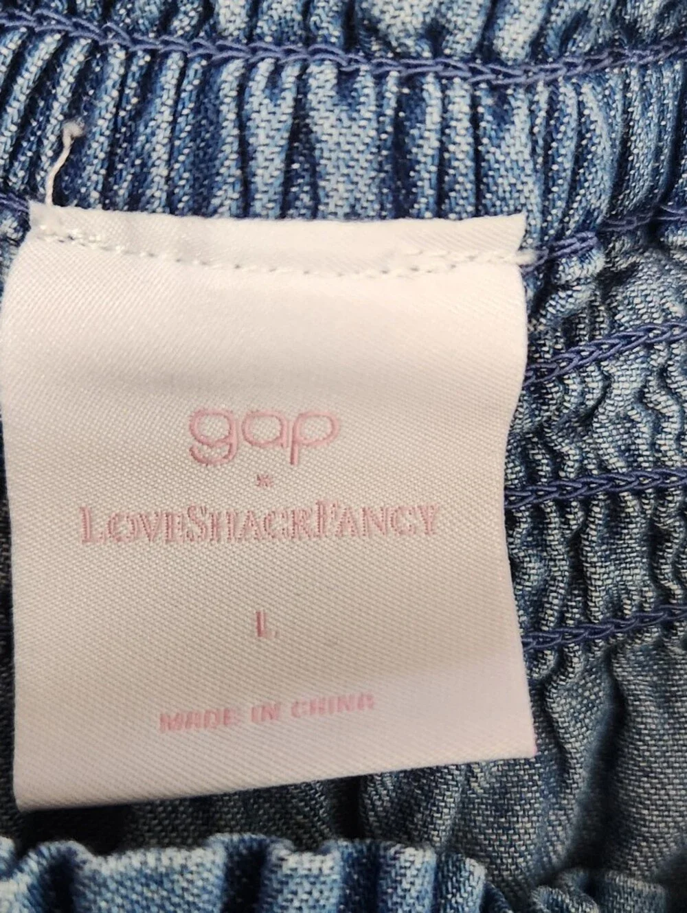 Gap Love Shack Fancy Denim Tiered Mini Skirt Kids Girls Sz Large